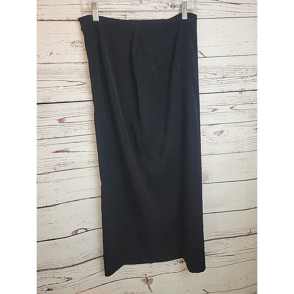 Croft & Barrow Black Straight Side Slit Career Casual Midi Skirt Women's Size 10 - Picture 2 of 11